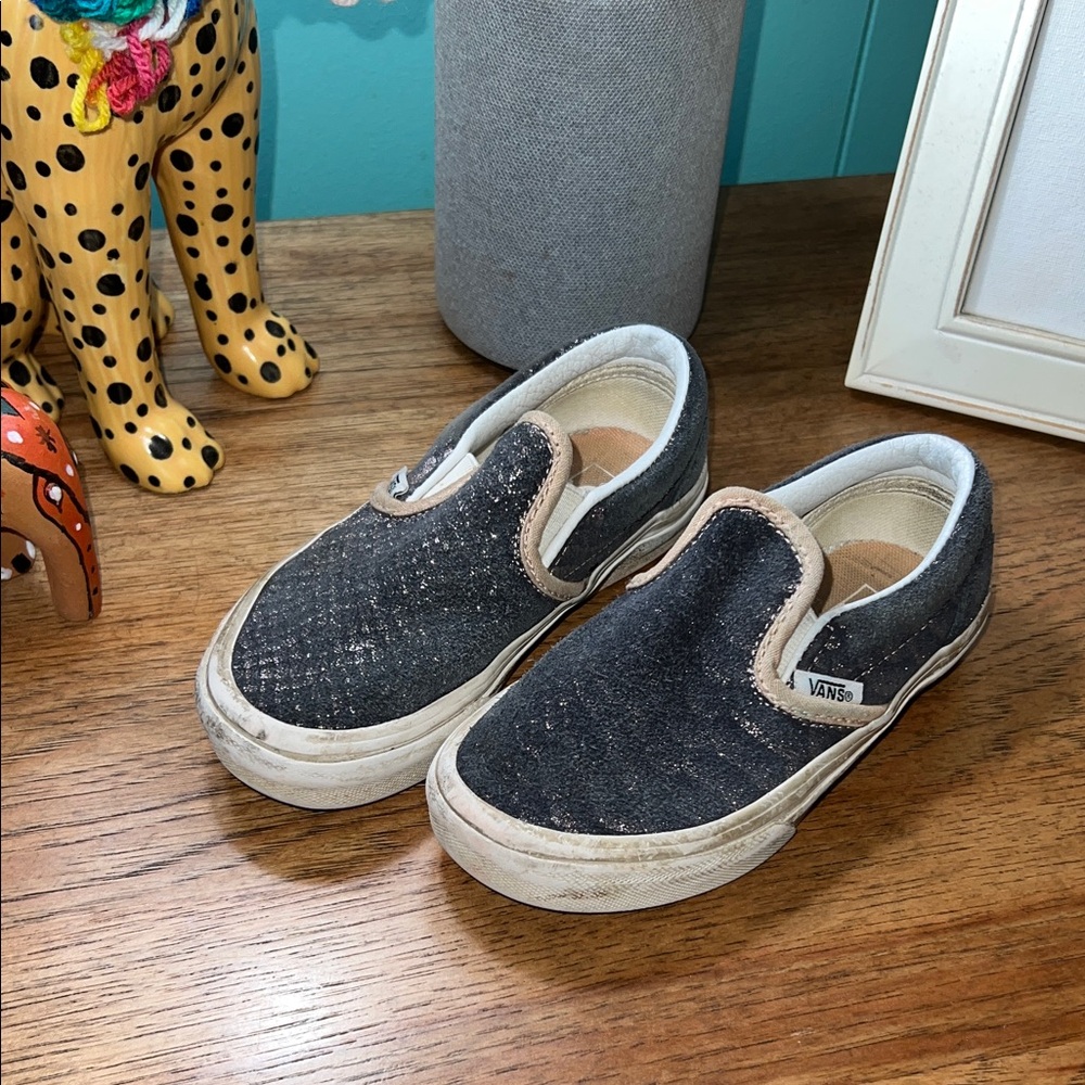 Kids Vans Slip On Sneakers Shimmer Snake Print 11.5 T
